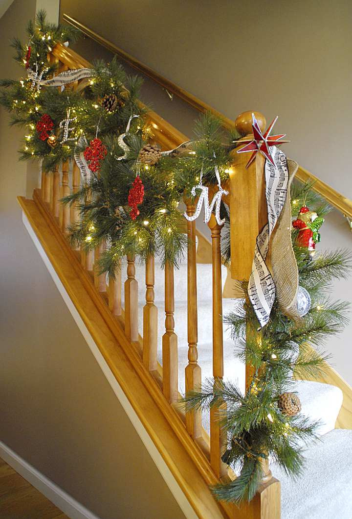 Best ideas about Lighted Garland For Staircase
. Save or Pin Holiday staircase Living Rich on LessLiving Rich on Less Now.