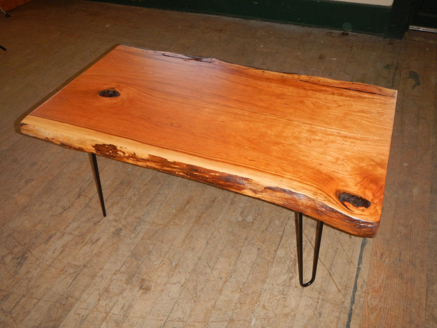 Best ideas about Live Edge Wood Coffee Table
. Save or Pin SOLDCherry wood live edge coffee table with hairpin legs Now.