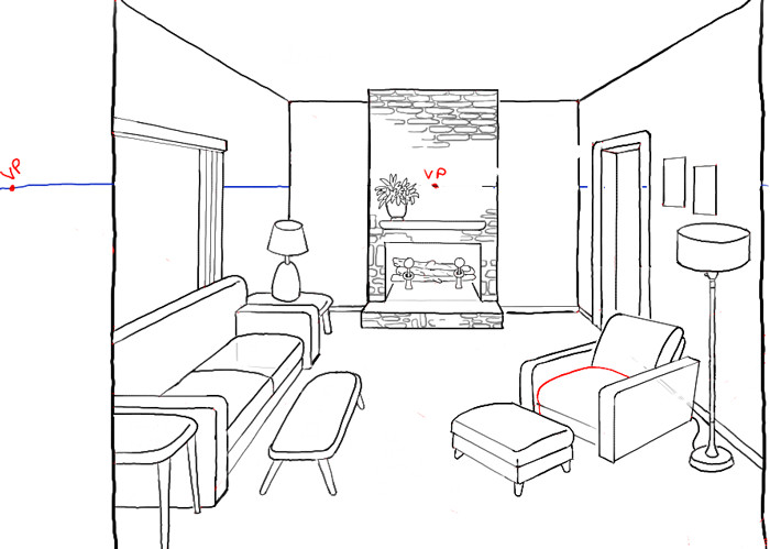 Best ideas about Living Room Drawing
. Save or Pin How to Draw a Room with Perspective Drawing Tutorial of a Now.