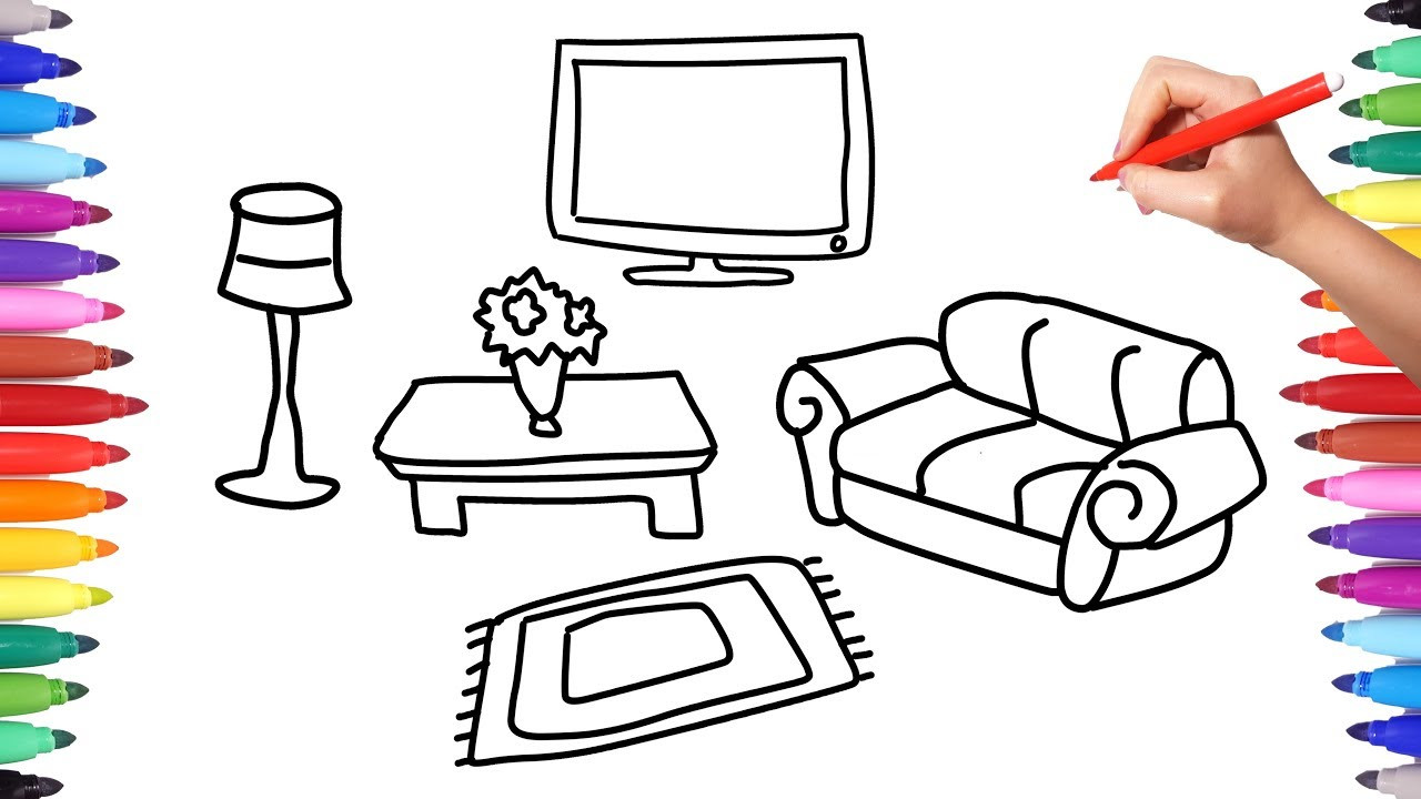 Best ideas about Living Room Drawing
. Save or Pin How to Draw Living Room Set Coloring Pages for Kids Now.