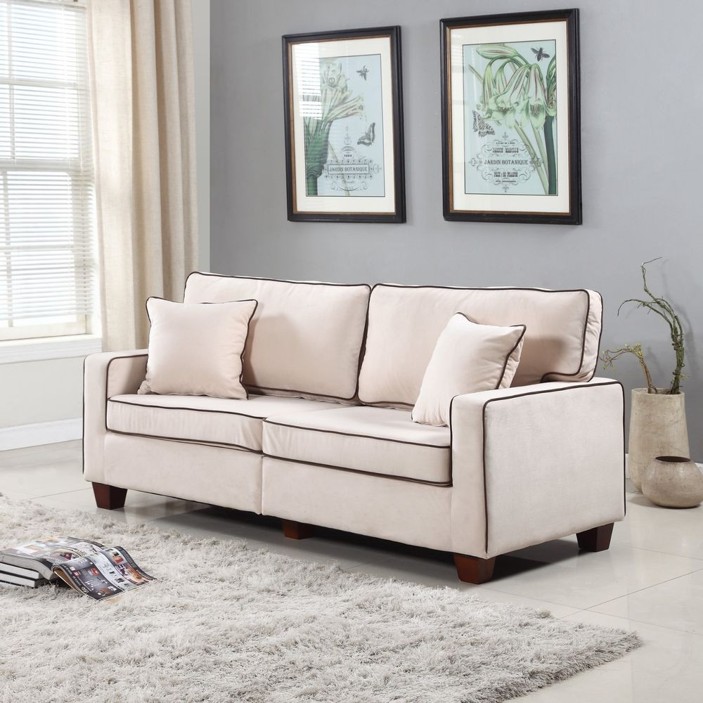 Best ideas about Living Room Sofa
. Save or Pin Modern Two Tone Beige Velvet Fabric Living Room Love Seat Now.
