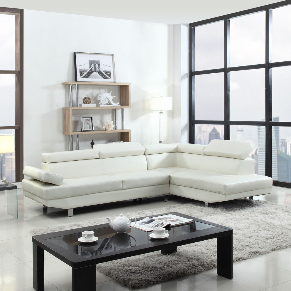 Best ideas about Living Room Sofa
. Save or Pin Modern Contemporary White Faux Leather Sectional Sofa Now.