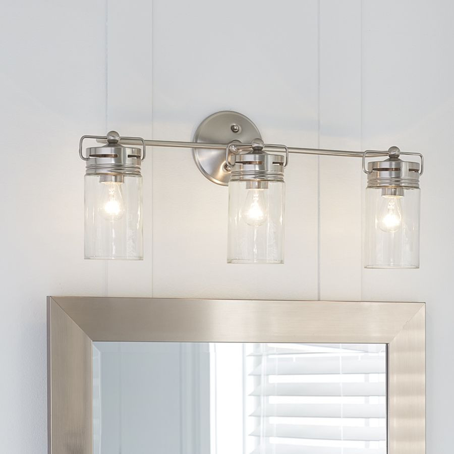 Best ideas about Lowes Bathroom Vanity Lights
. Save or Pin allen roth 3 Light Vallymede Brushed Nickel Bathroom Now.