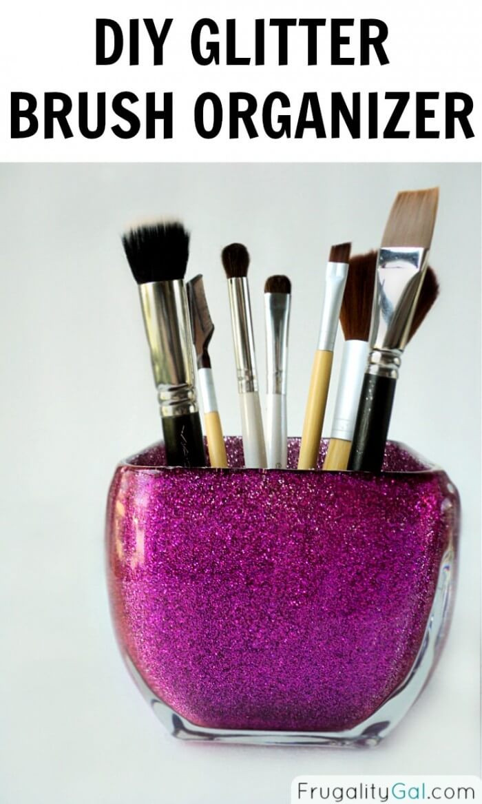 Best ideas about Makeup Brush Organizer DIY
. Save or Pin DIY Glitter Brush Holder Now.