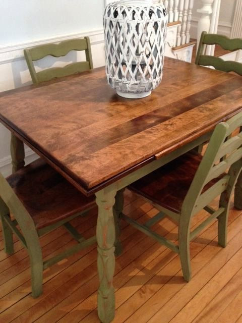 Best ideas about Maple Dining Table
. Save or Pin Antique Maple Dining Table and Chairs Refinished in Green Now.