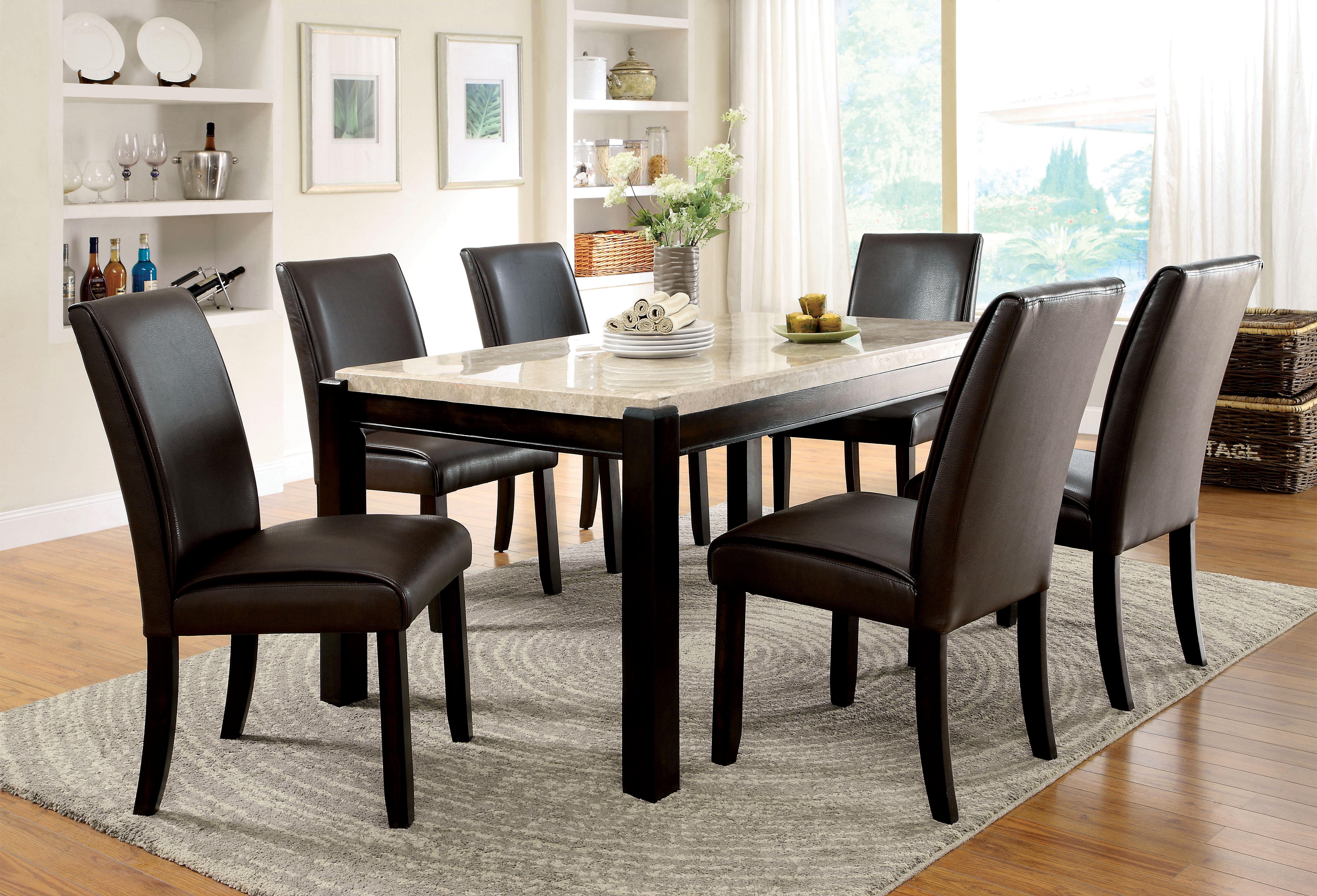 Best ideas about Marble Top Dining Table
. Save or Pin Furniture of America Dark Walnut Lucius Marble Top Dining Now.