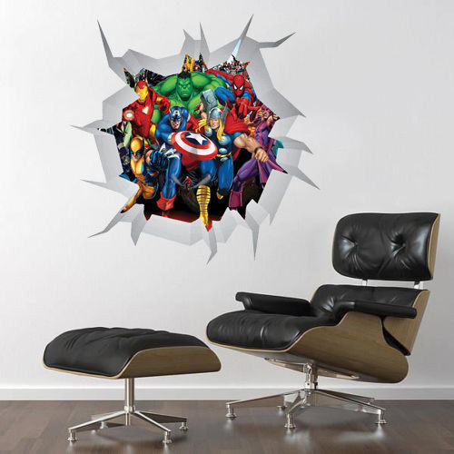 Best ideas about Marvel Wall Art
. Save or Pin IC MARVEL HEROES WALL CRACK ART DECOR STICKER Decal Now.