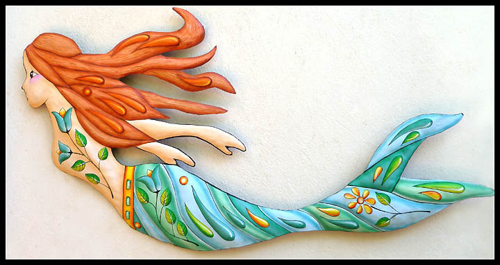 Best ideas about Mermaid Wall Art
. Save or Pin Mermaid Art Painted Metal Wall Hanging Mermaid Decor Metal Now.