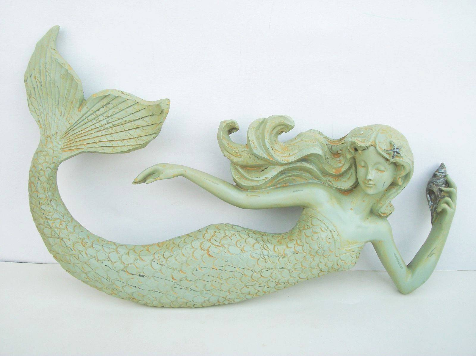 Best ideas about Mermaid Wall Art
. Save or Pin 19" Beautiful Ornate Mermaid Wall Shelf Nautical Beach Now.