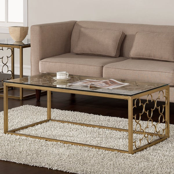 Best ideas about Metal And Glass Coffee Table
. Save or Pin Quatrefoil Goldtone Metal and Glass Coffee Table Free Now.