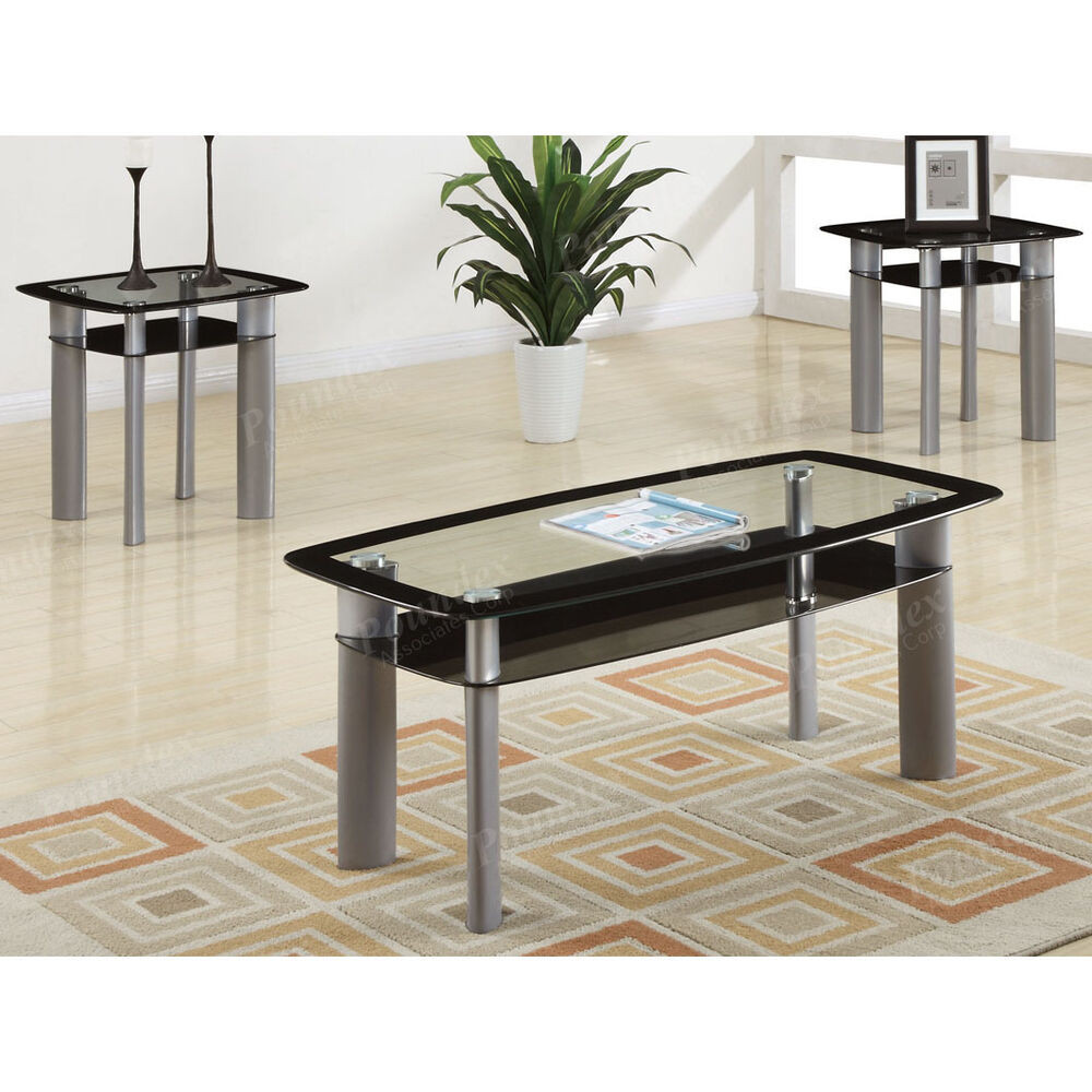 Best ideas about Metal Coffee Table
. Save or Pin 3PC Black Temper Glass Tops Metal Legs coffee Table w Now.