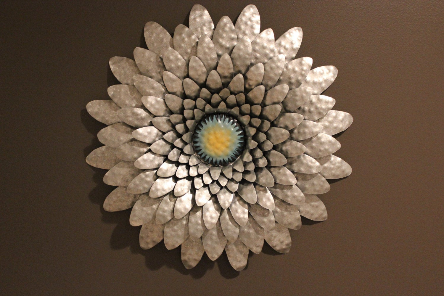 Best ideas about Metal Flower Wall Art
. Save or Pin Metal Flower Hammered Metal Flower Wall Art Indoor Now.