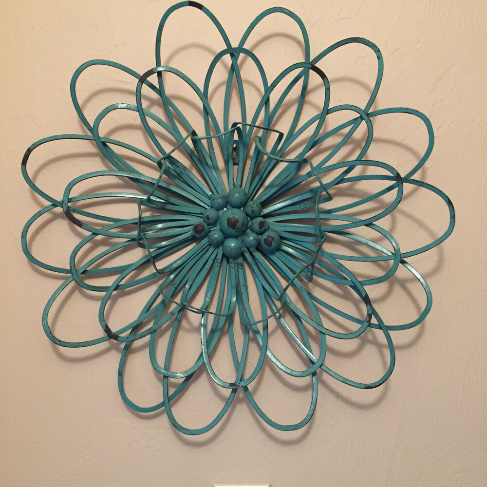 Best ideas about Metal Flower Wall Art
. Save or Pin TURQUOISE 3D Wrought METAL FLOWER WALL ART DECOR MODERN Now.