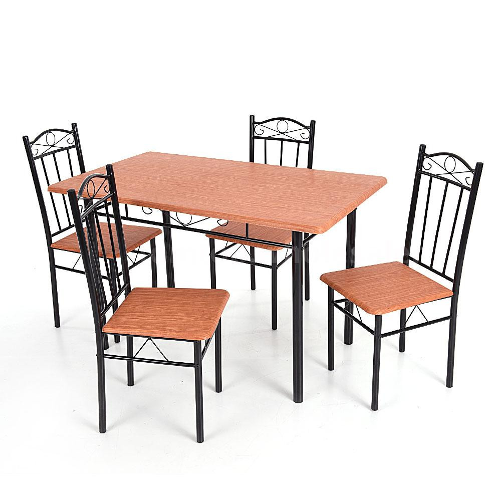 Best ideas about Metal Kitchen Chairs
. Save or Pin 5 Piece Dining Set Wood Metal Frame Table and 4 Chairs Now.