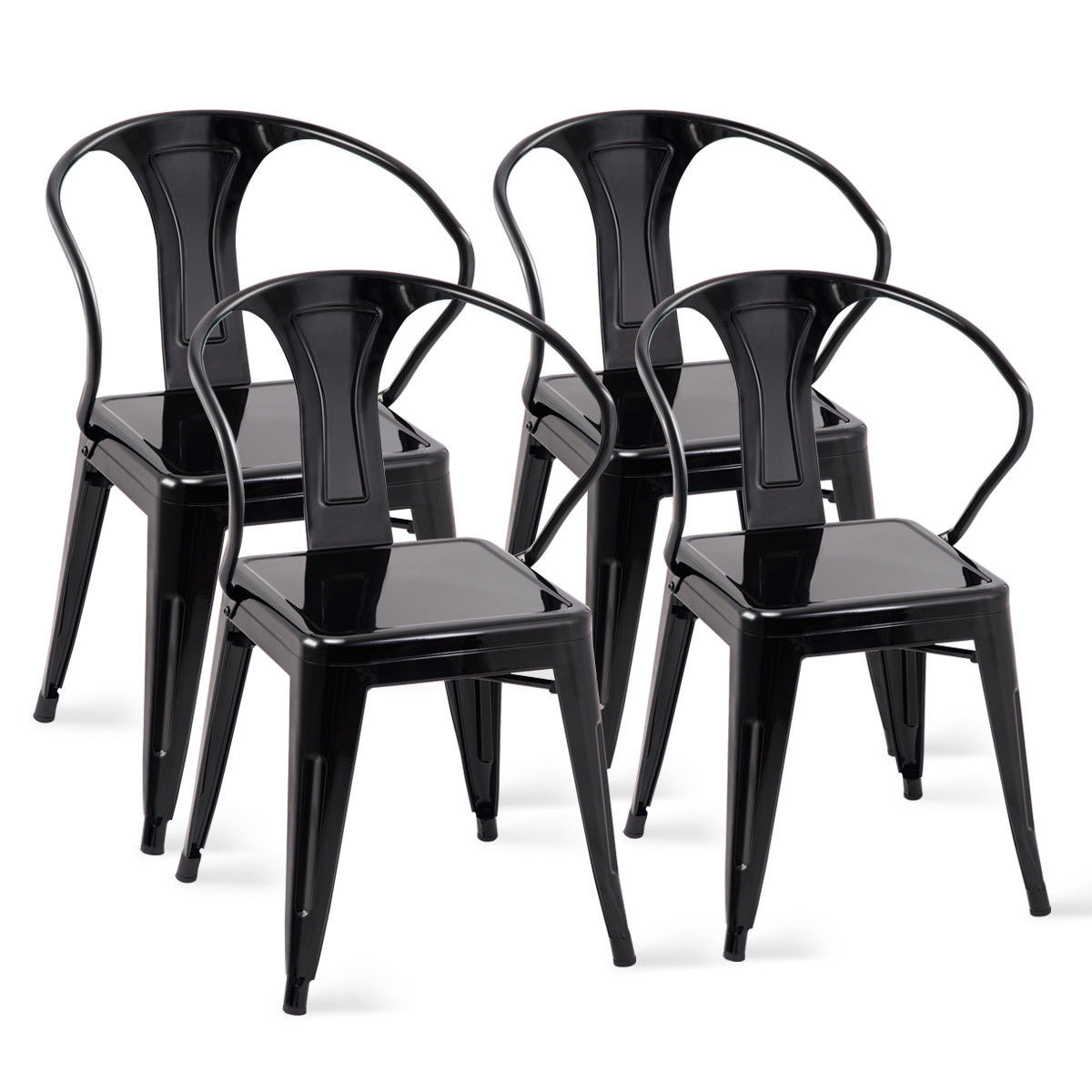 Best ideas about Metal Kitchen Chairs
. Save or Pin Costway Set of 4 Tolix Style Metal Chairs Arm Chair Now.