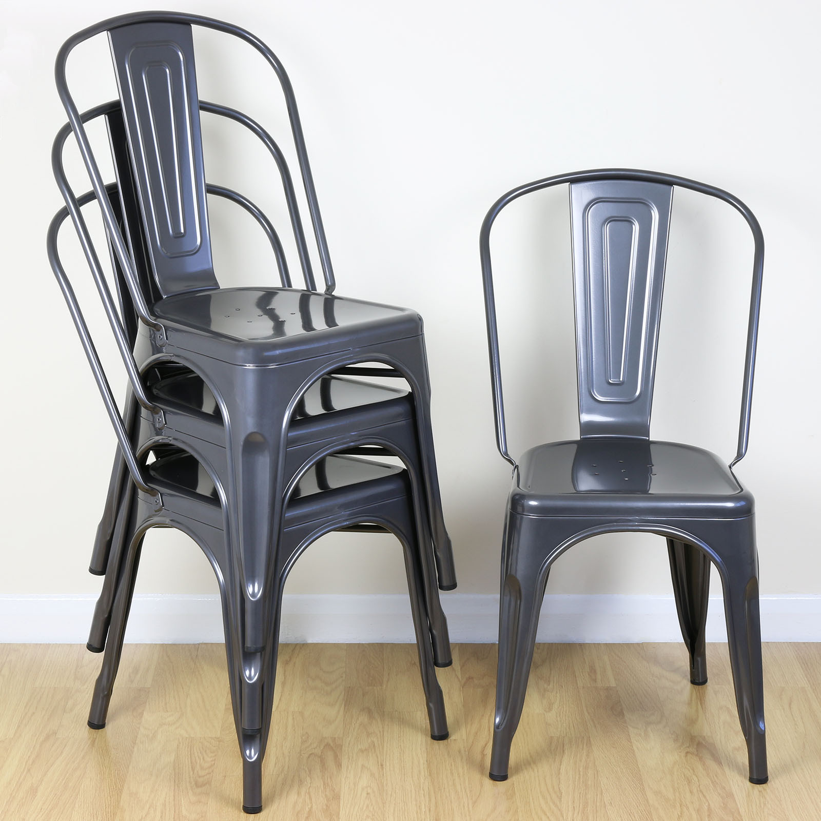 Best ideas about Metal Kitchen Chairs
. Save or Pin Set of 4 Gunmetal Metal Industrial Dining Chair Kitchen Now.