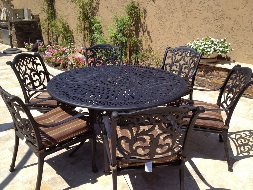 Best ideas about Metal Patio Furniture
. Save or Pin Cast Aluminum Outdoor Patio Furniture Flamingo 7pc dining Now.