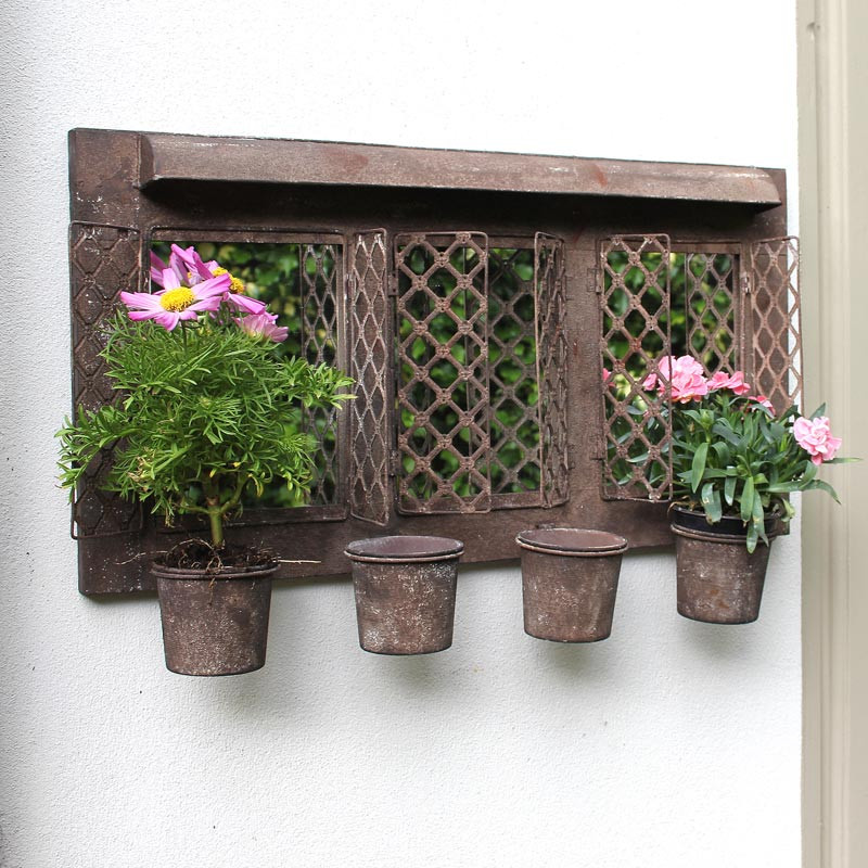 Best ideas about Metal Planters Outdoor
. Save or Pin Rustic Metal Garden Mirror with Four Planters Melody Maison Now.