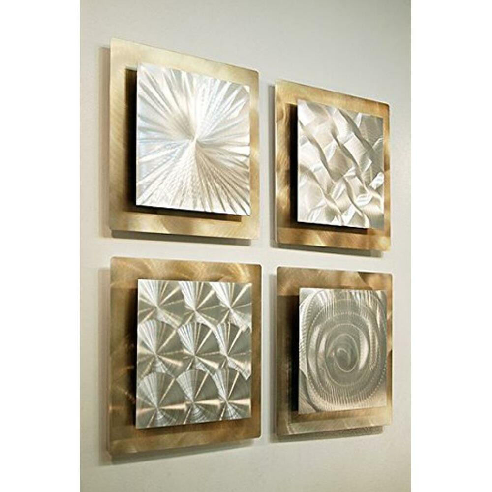 Best ideas about Metal Wall Art
. Save or Pin Set of 4 Silver & Gold Metal Wall Art Accent Sculpture Now.