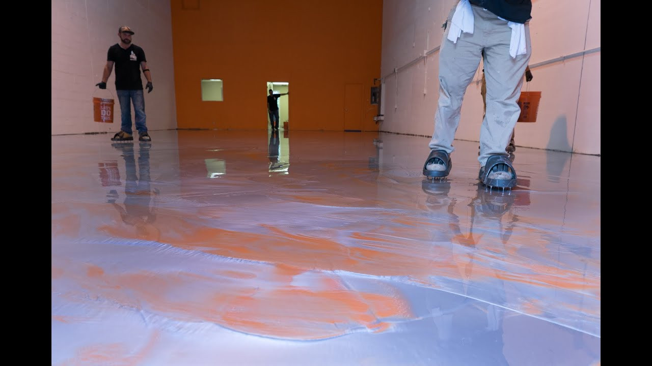 Best ideas about Metallic Epoxy Floor DIY
. Save or Pin DIY Metallic Epoxy Floor Application Orange & Silver Now.