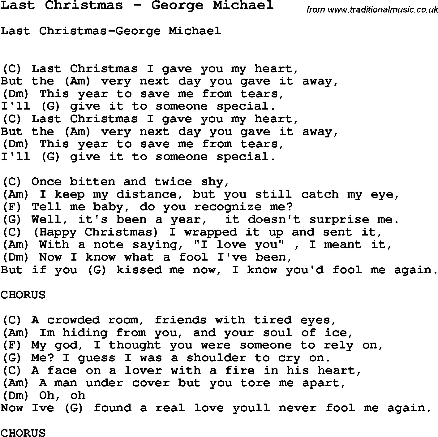 Best ideas about Michael In The Bathroom Ukulele Chords
. Save or Pin Song Last Christmas by George Michael song lyric for Now.