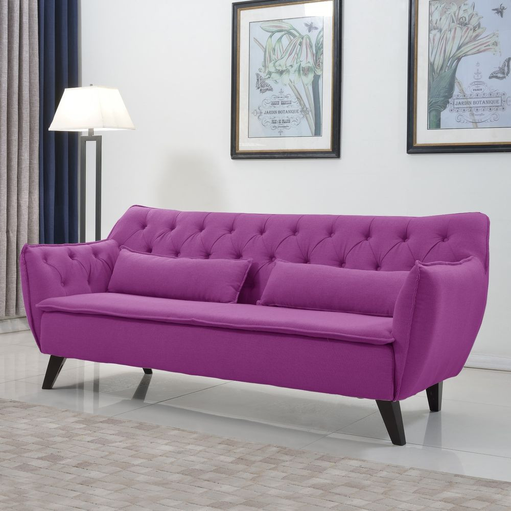 Best ideas about Mid Century Modern Sofa
. Save or Pin Mid Century Purple Modern Sofa Linen Fabric Tufted Button Now.