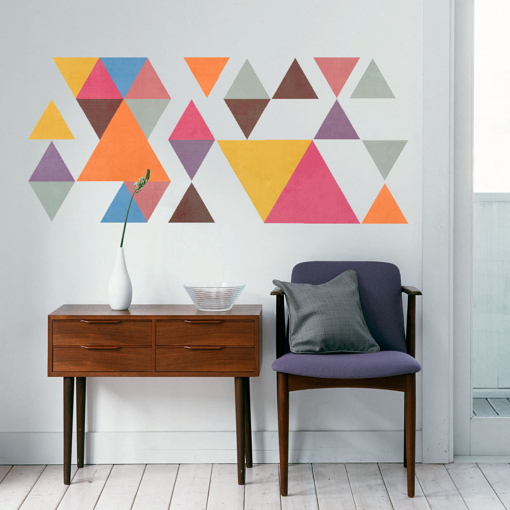 Best ideas about Mid Century Modern Wall Art
. Save or Pin Geometric Wall Decor Mid Century Modern Triangles Sticker Now.