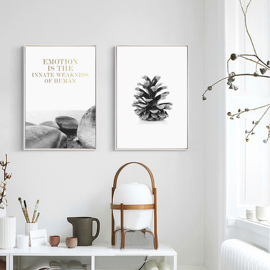 Best ideas about Minimalist Wall Art
. Save or Pin Nordic Seascape Canvas Painting Emotion Quote Stones Now.