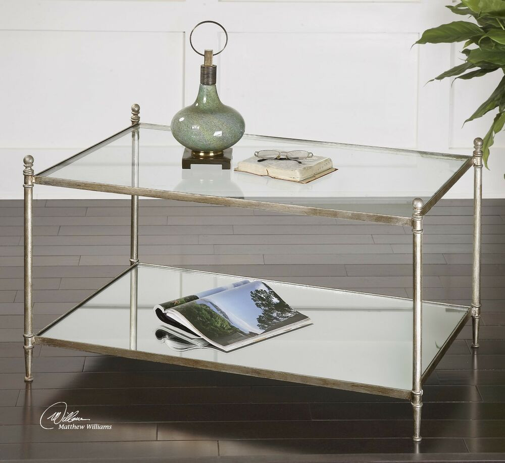 Best ideas about Mirrored Glass Coffee Table
. Save or Pin TWO END TABLES ONE COFFEE TABLE AGED SILVER LEAF BASE Now.