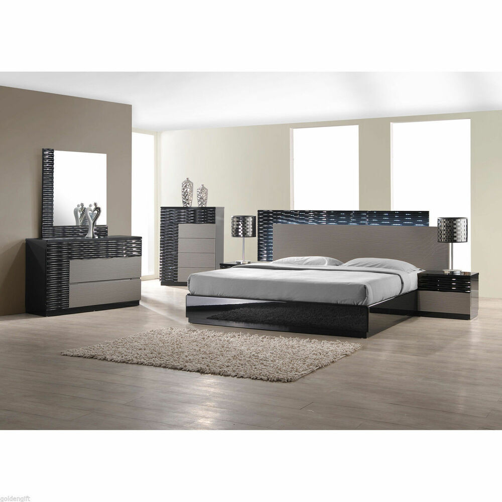 Best ideas about Modern Bedroom Furniture
. Save or Pin Modern King Size Bed Platform Frame w LED Lighting Now.