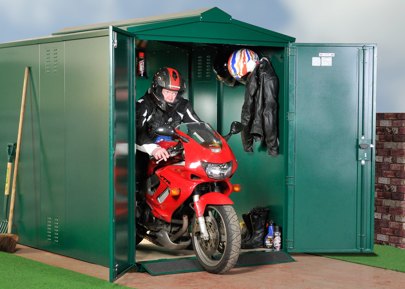 Best ideas about Motorcycle Garage Storage
. Save or Pin Motorcycle Storage Shed 9ft x 5ft 2" Motorbike Garage Now.
