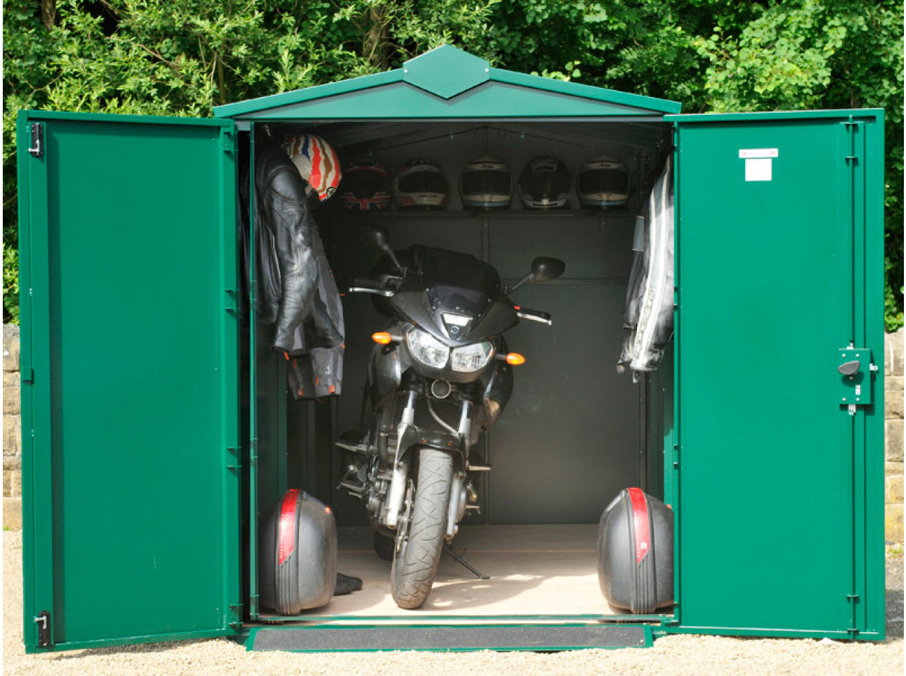 Best ideas about Motorcycle Garage Storage
. Save or Pin Secure Motorcycle Storage Shed 10ft 11" X 5ft Motorbike Now.
