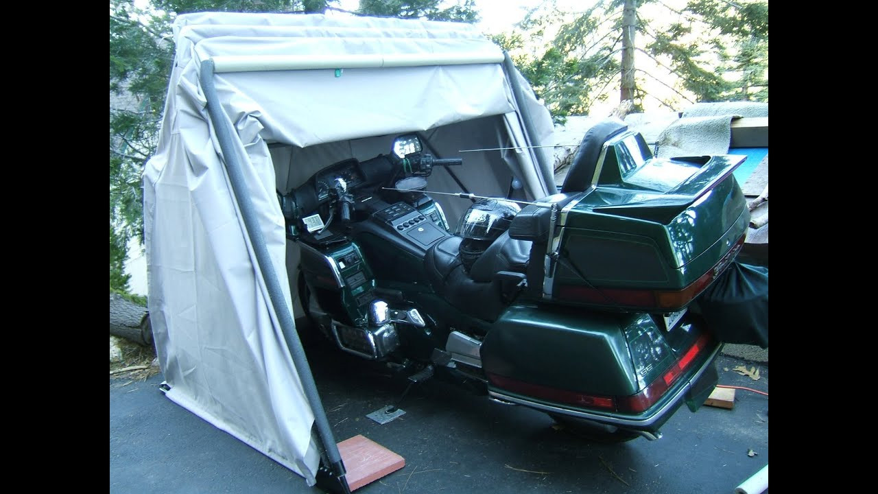 Best ideas about Motorcycle Garage Storage
. Save or Pin Motorcycle tent bike garage fast in out affordible Now.