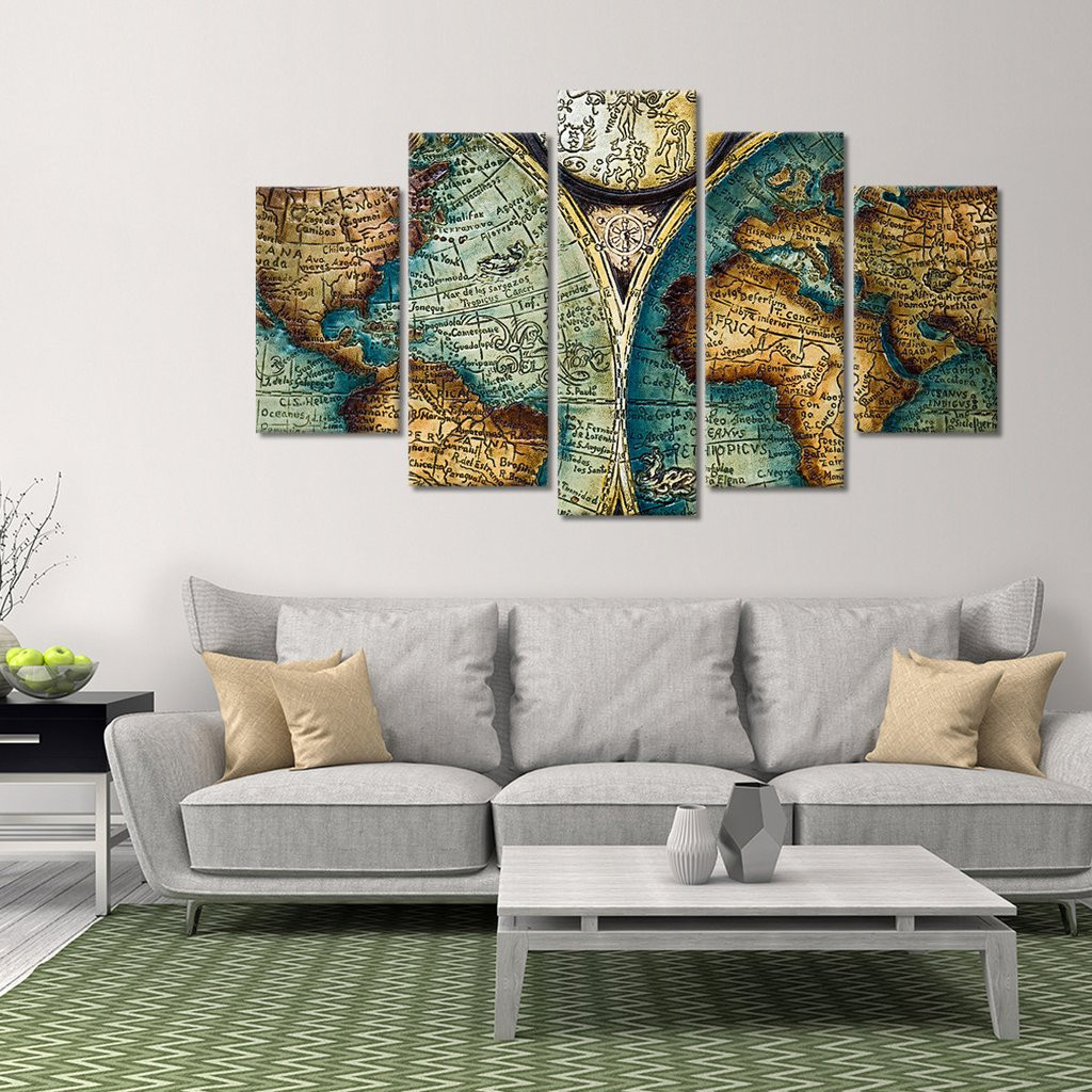 Best ideas about Multi Panel Wall Art
. Save or Pin Antique World Map Multi Panel Canvas Wall Art – ElephantStock Now.