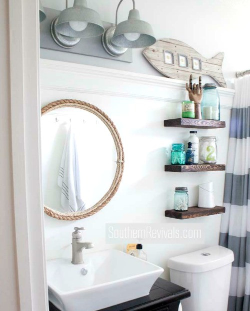 Best ideas about Nautical Bathroom Ideas
. Save or Pin Small Nautical Bathroom Makeover with Tons of DIY Ideas Now.