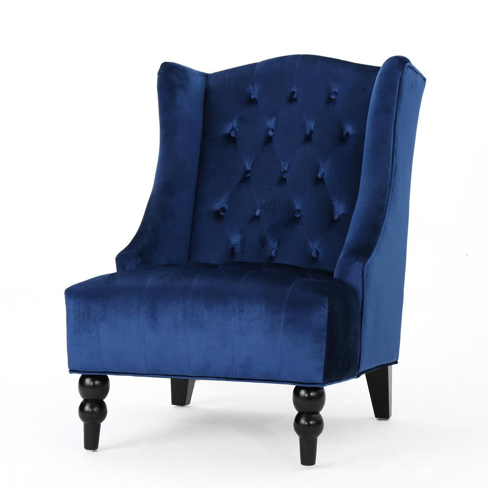 Best ideas about Navy Blue Chair
. Save or Pin Noble House Toddman Navy Blue New Velvet High Back Club Now.