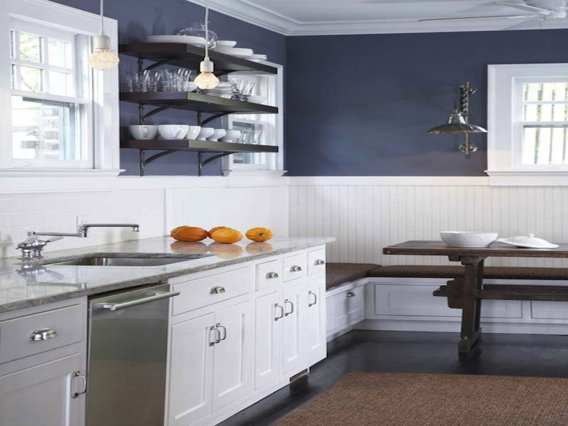 Best ideas about Navy Blue Kitchen Decor
. Save or Pin White Navy Blue Kitchen Design With Walls Chair Rail Ideas Now.