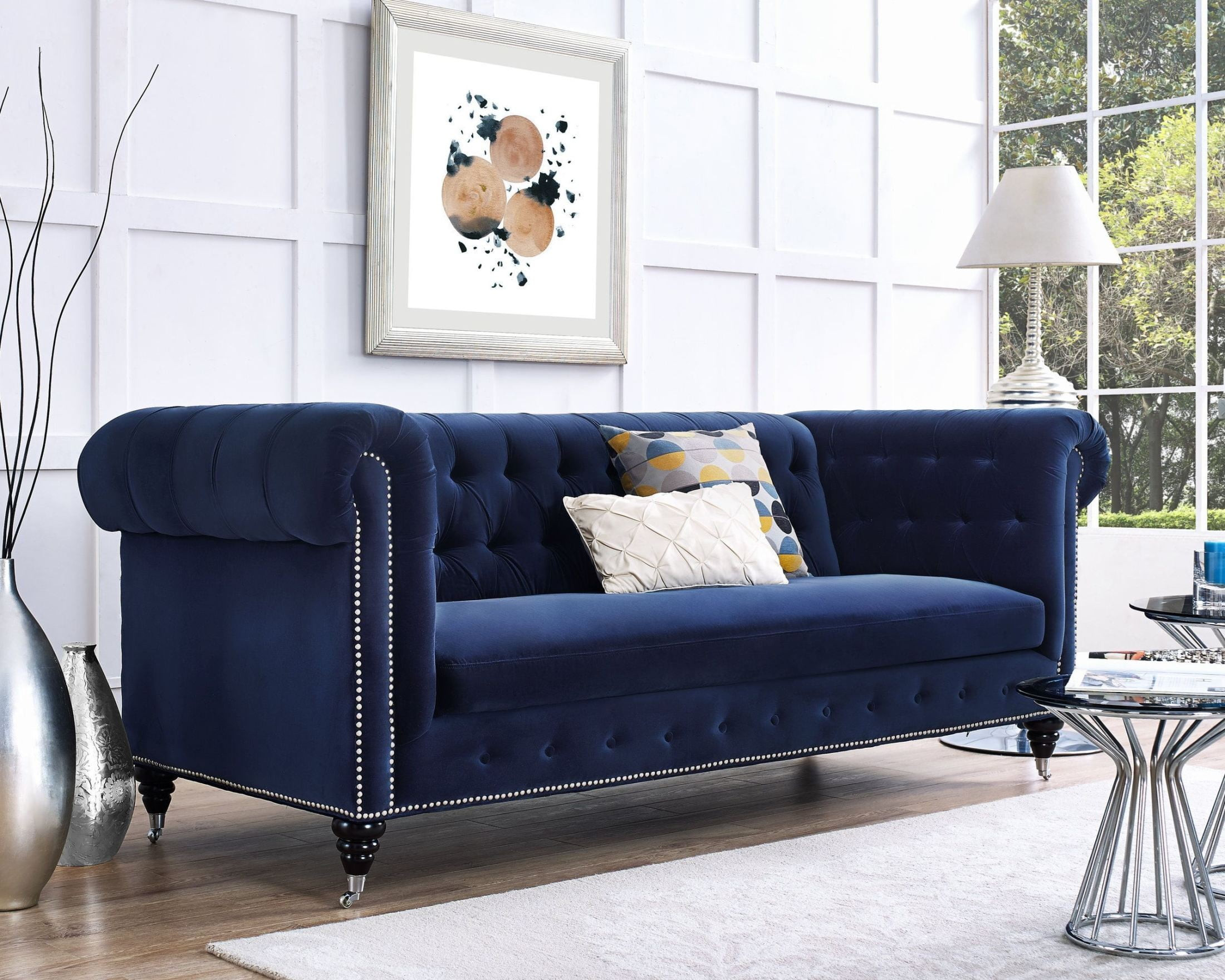 Best ideas about Navy Blue Sofa
. Save or Pin Hanny Navy Blue Velvet Sofa S99 TOV Furniture Now.