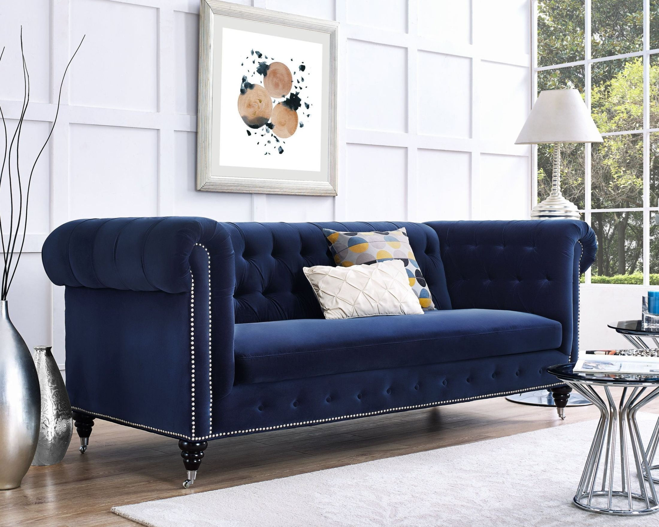 Best ideas about Navy Velvet Sofa
. Save or Pin Hanny Navy Blue Velvet Sofa S99 TOV Furniture Now.