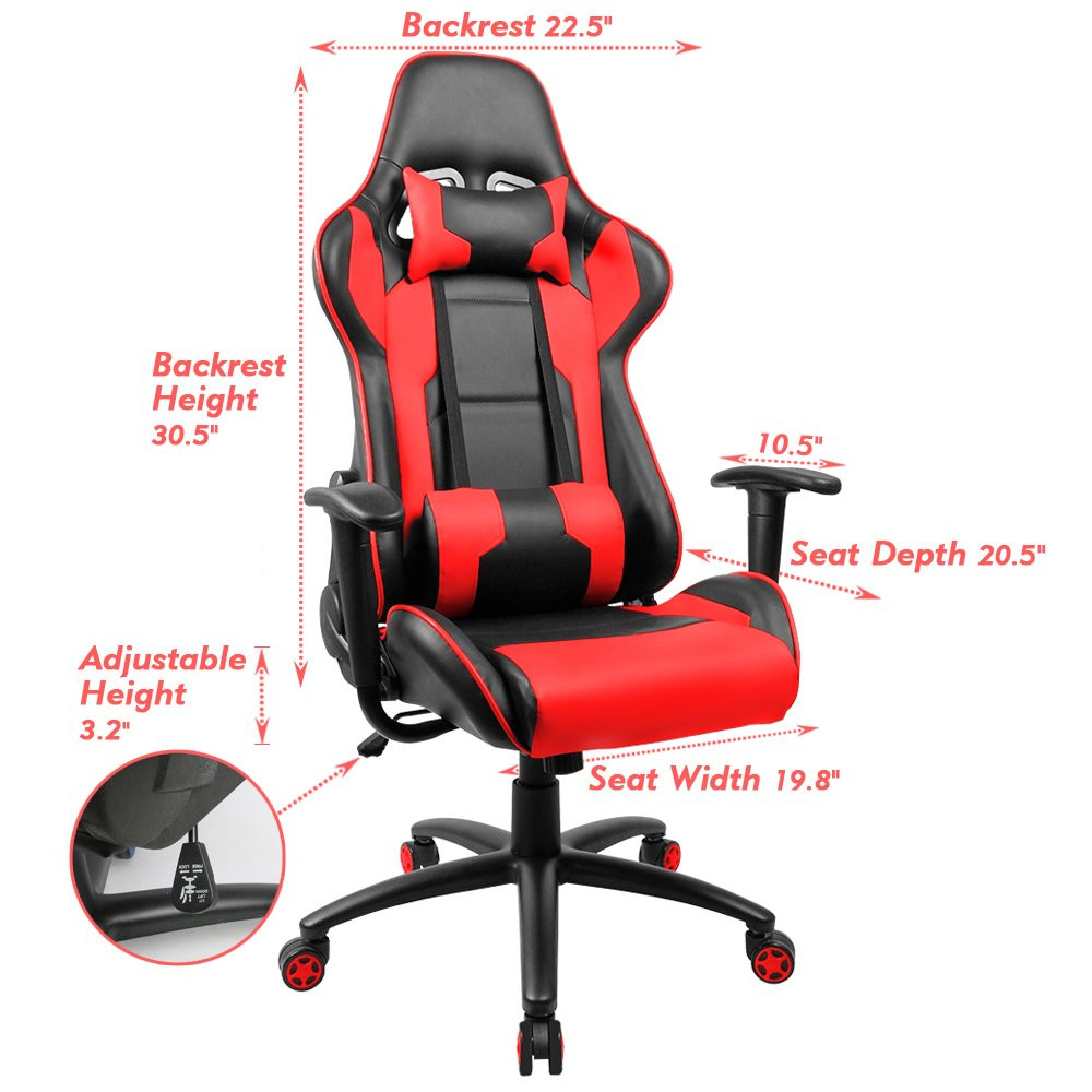 Best ideas about Office Chair Back Support
. Save or Pin Homall Executive Swivel Leather Gaming Chair Racing Style Now.