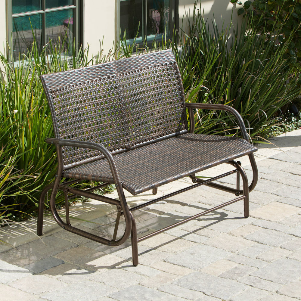 Best ideas about Out Door Patio Furniture
. Save or Pin Outdoor Patio Furniture Brown PE Wicker Glider Swinging Now.