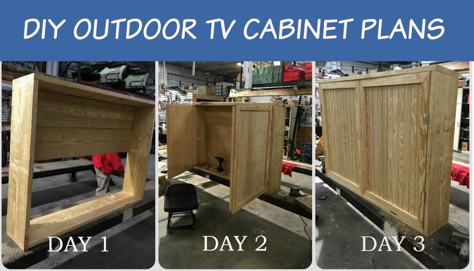 Best ideas about Outdoor Cabinet DIY
. Save or Pin Outdoor TV Cabinet with Double Doors Building Plan Now.