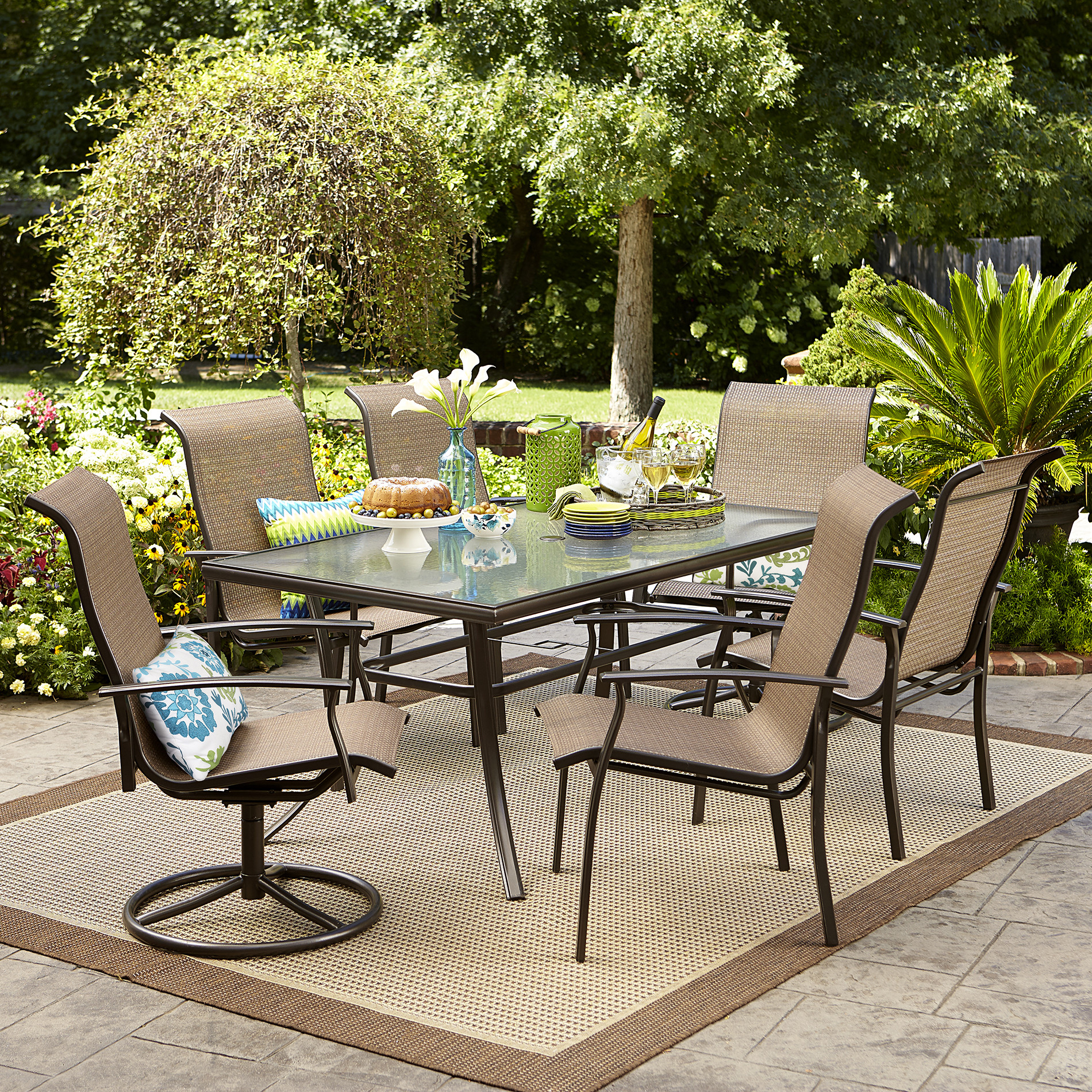 Best ideas about Outdoor Dining Furniture
. Save or Pin Garden Oasis Harrison 7 pc Textured Glass Top Dining Set Now.