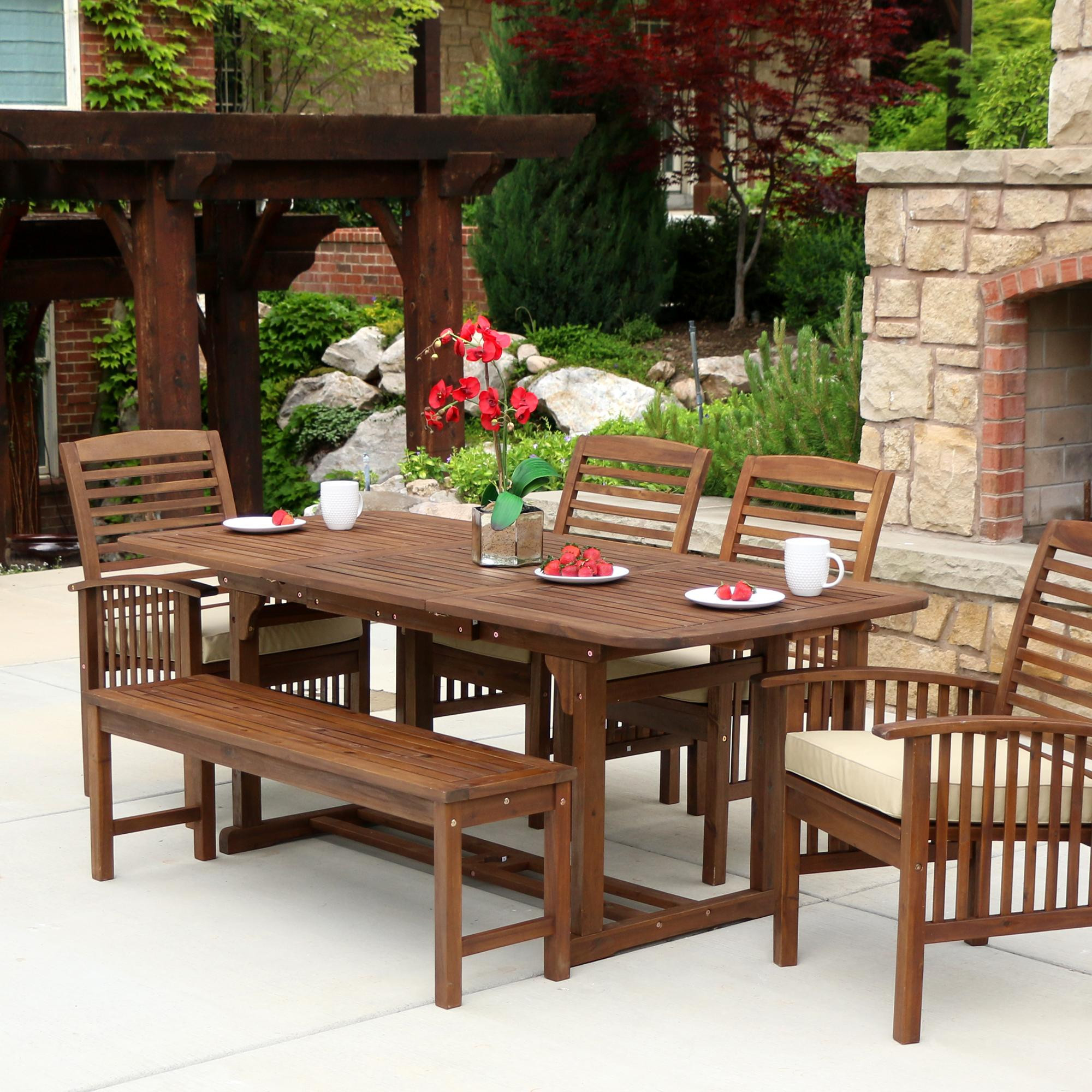 Best ideas about Outdoor Dining Furniture
. Save or Pin Amazon WE Furniture Solid Acacia Wood 6 Piece Patio Now.