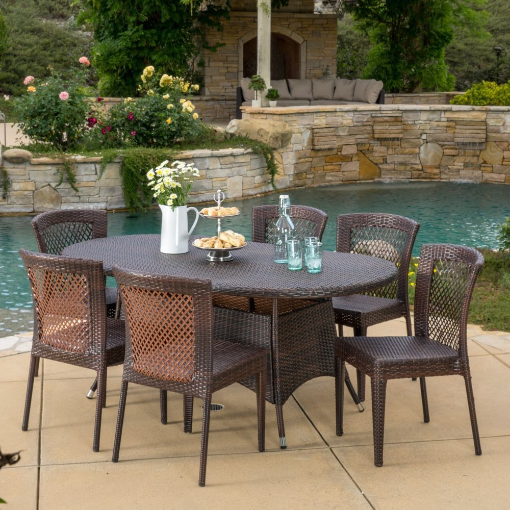Best ideas about Outdoor Dining Furniture
. Save or Pin Outdoor Patio Furniture 7pc Multibrown All Weather Wicker Now.