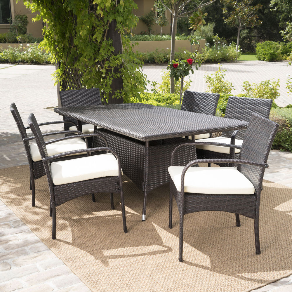 Best ideas about Outdoor Dining Furniture
. Save or Pin 7 Piece Outdoor Patio Furniture Multibrown Wicker Long Now.