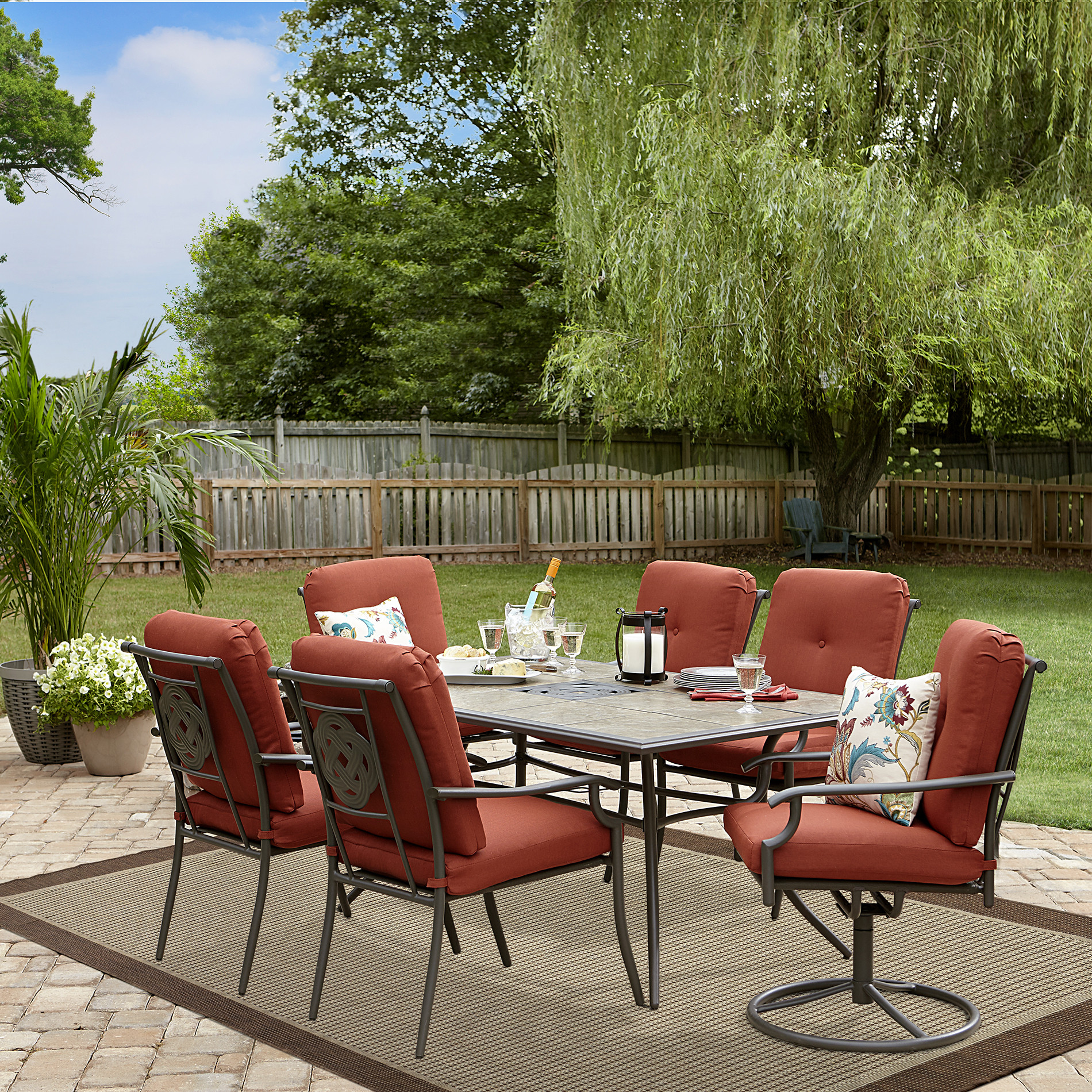 Best ideas about Outdoor Dining Sets
. Save or Pin Garden Oasis Brookston 7 Piece Dining Set Terracotta Now.