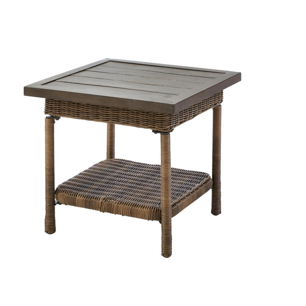 Best ideas about Outdoor End Tables
. Save or Pin Hampton Bay Spring Haven 20 in Brown All Weather Wicker Now.