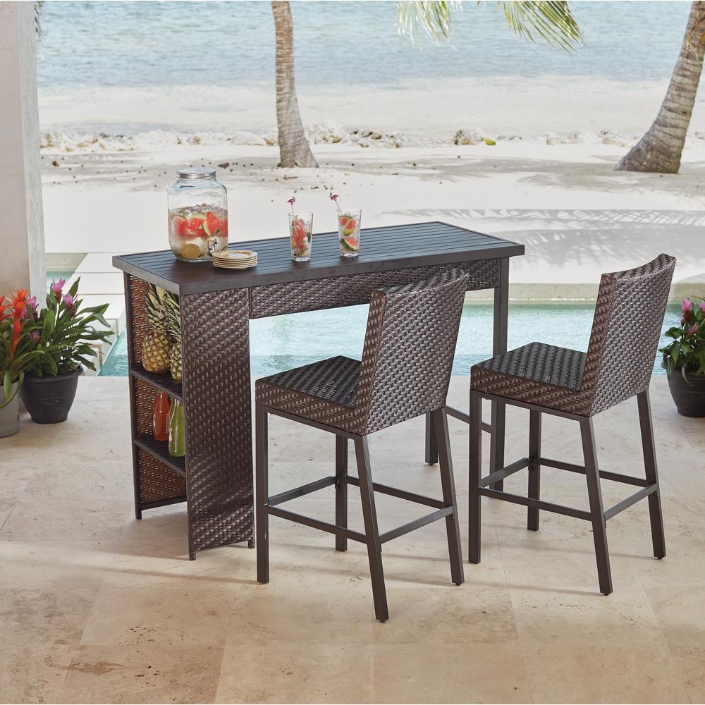 Best ideas about Outdoor Patio Bar Sets
. Save or Pin Hampton Bay Rehoboth 3 Piece Wicker Outdoor Bar Height Now.