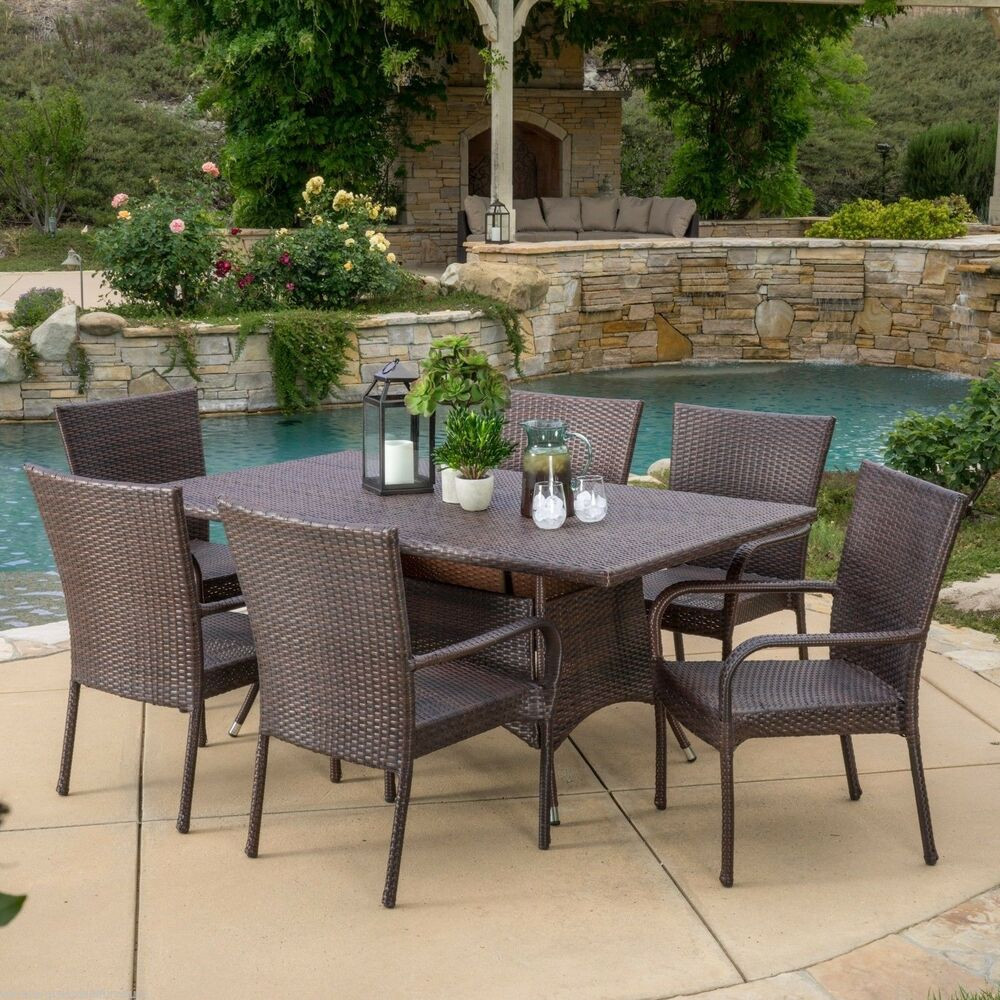Best ideas about Outdoor Patio Furniture Sets
. Save or Pin Outdoor Patio Furniture 7pc Multibrown All Weather Wicker Now.